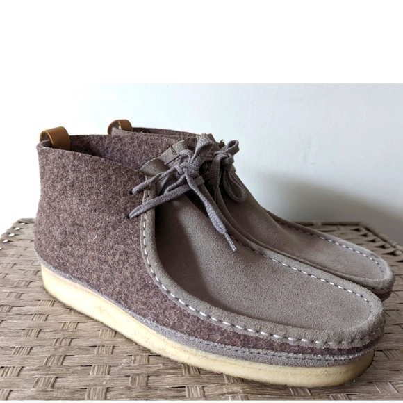 COPY - Rare Clarks Original Men's Wallabee Boots Grey Suede With Purple Felt Sz… - Picture 11 of 12